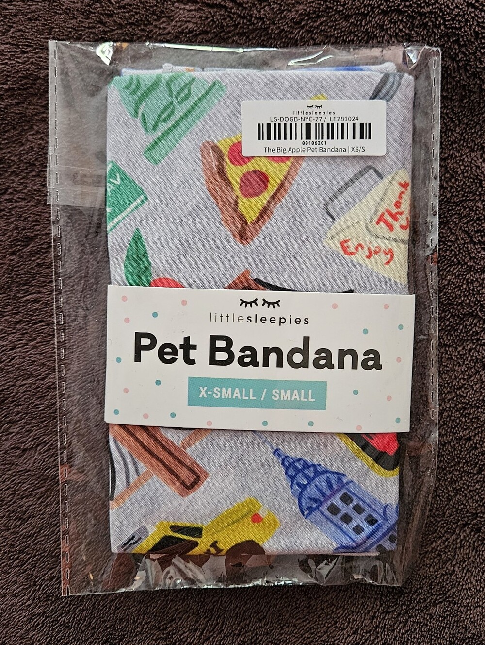 Little Sleepies The Big Apple New York Pet Bandana XS/S - NWT